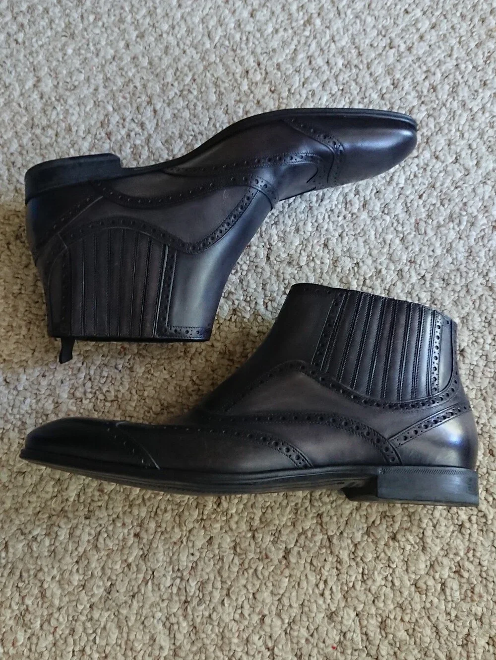 Dolce & Gabbana polished ankle boots in dark gray size 9-9.5